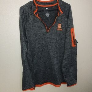 Colosseum Syracuse Orange Grey Marled Pullover Quarter Zip Mens Size XL